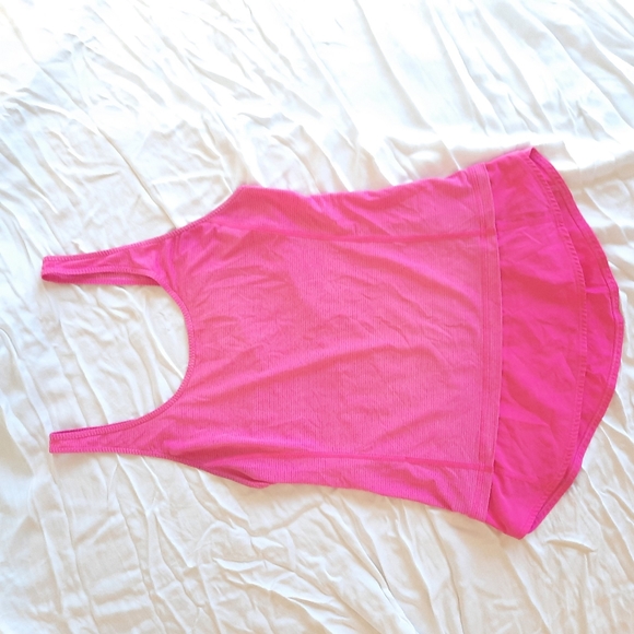 Lululemon Hot Pink Tank Top layered hem scoop front and back small - Picture 4 of 5